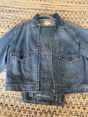 Favorite Daughter Blue Denim Jacket and Jeans set